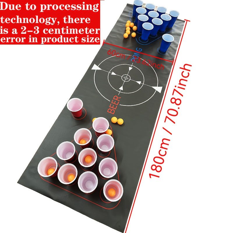 Portable Beer Pong Mat - Party Drinking Game