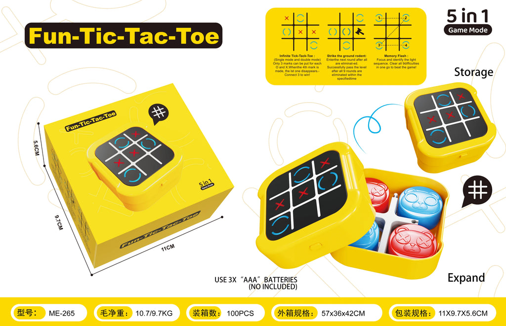 Electronic Tic-Tac-Toe Game - 5-in-1 Logic Game