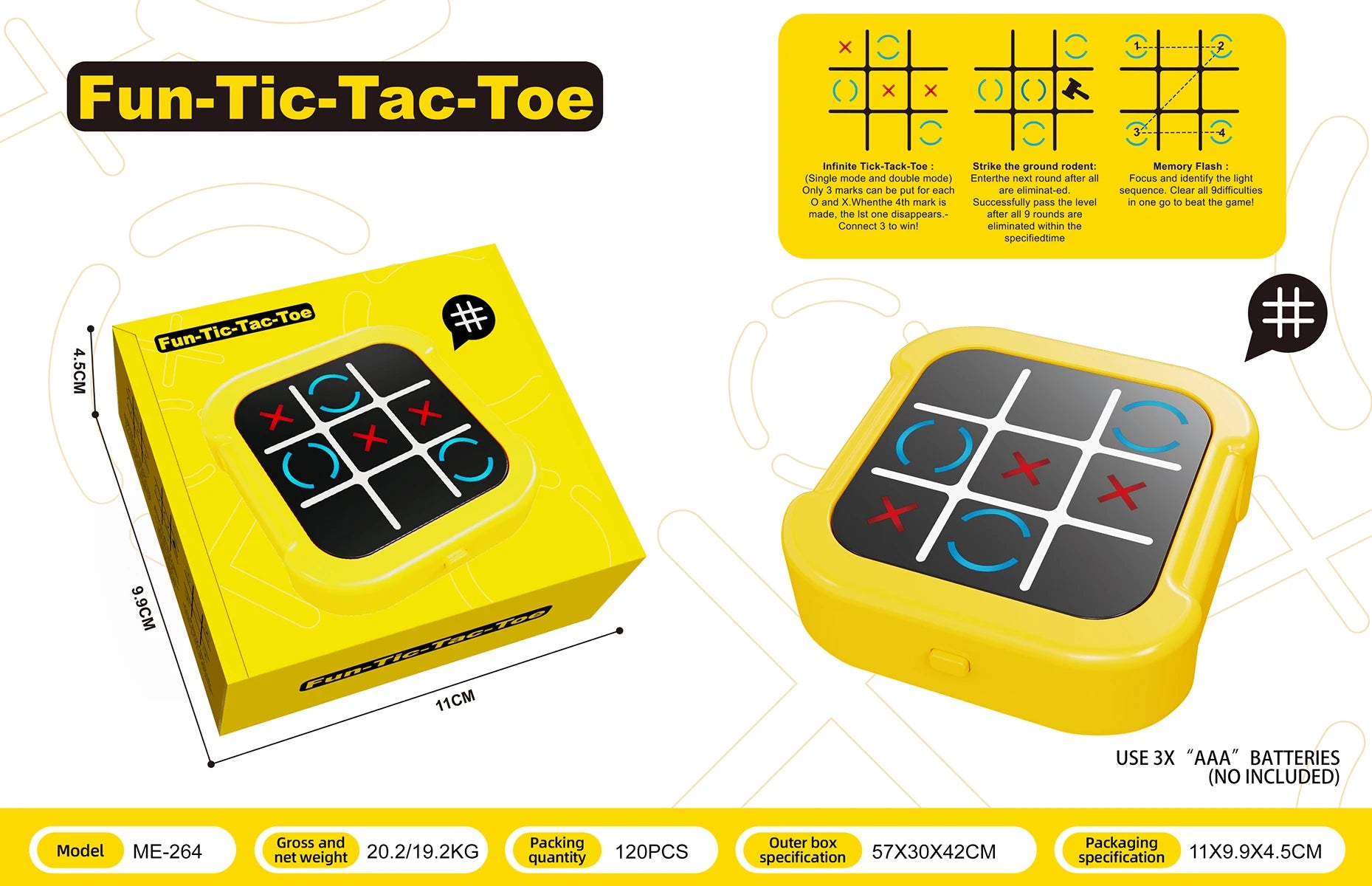Electronic Tic-Tac-Toe Game - 5-in-1 Logic Game
