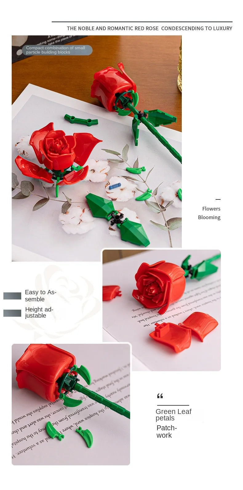 Forever Rose Building Set - Eternal Flower Gift