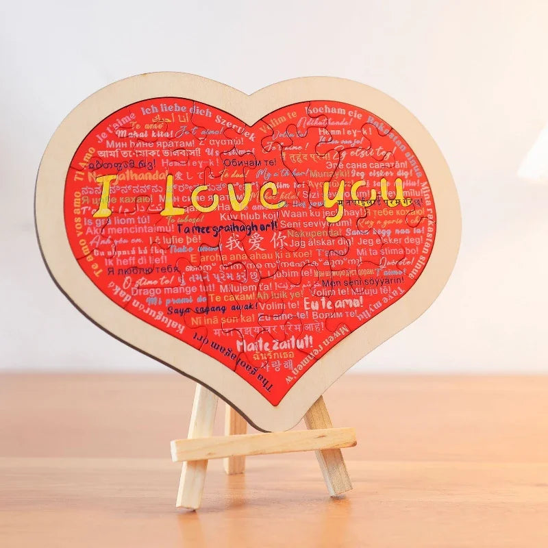 Wooden Heart Puzzle - Romantic Gift for Couples
