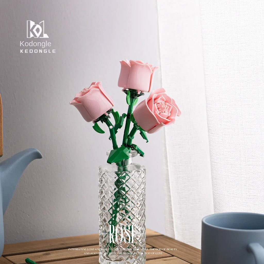 Forever Rose Building Set - Eternal Flower Gift
