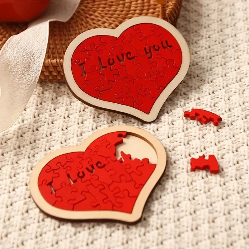 Wooden Heart Puzzle - Romantic Gift for Couples