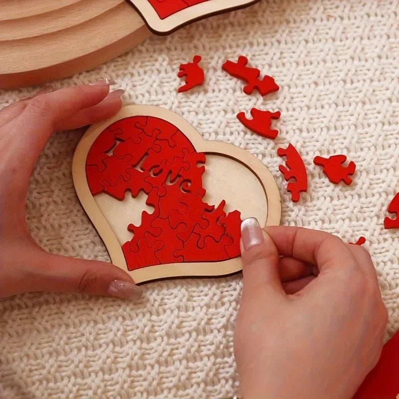 Wooden Heart Puzzle - Romantic Gift for Couples