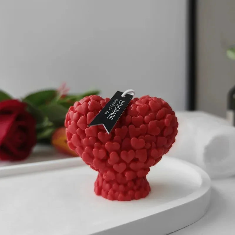 3D Heart Candle Silicone Mold - DIY Candle Making Kit