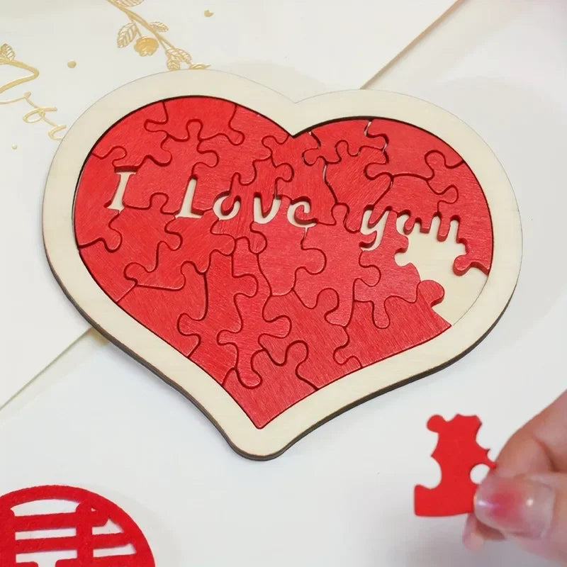 Wooden Heart Puzzle - Romantic Gift for Couples