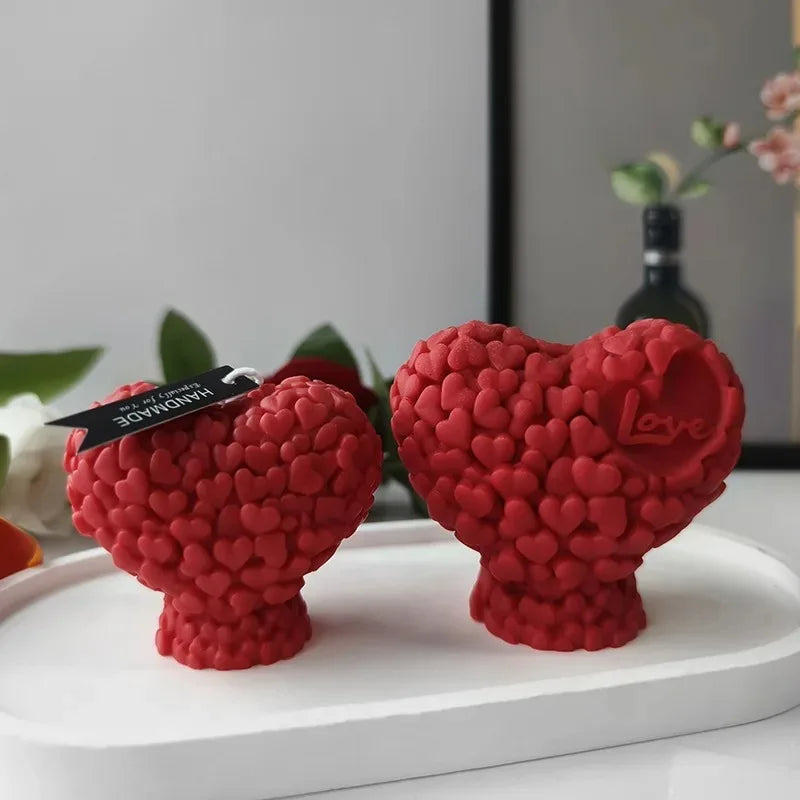 3D Heart Candle Silicone Mold - DIY Candle Making Kit