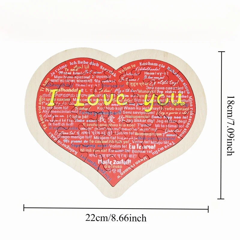 Wooden Heart Puzzle - Romantic Gift for Couples