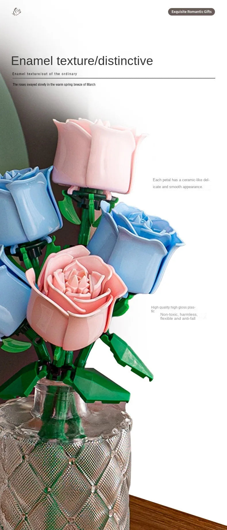 Forever Rose Building Set - Eternal Flower Gift