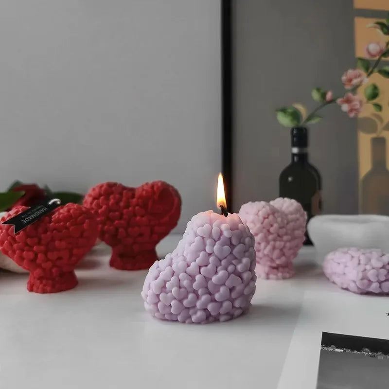 3D Heart Candle Silicone Mold - DIY Candle Making Kit