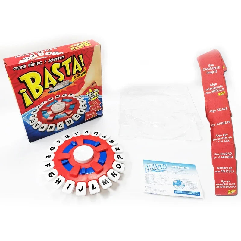 Word game board with letters and timer button