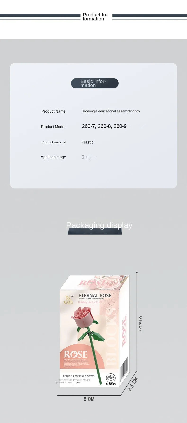 Forever Rose Building Set - Eternal Flower Gift