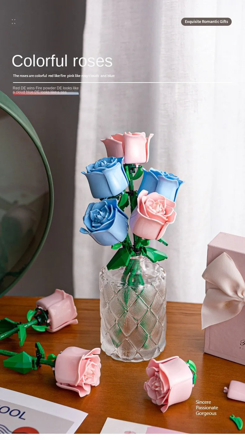 Forever Rose Building Set - Eternal Flower Gift