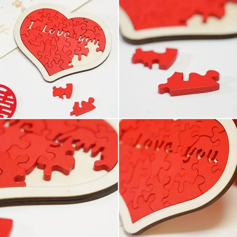 Wooden Heart Puzzle - Romantic Gift for Couples