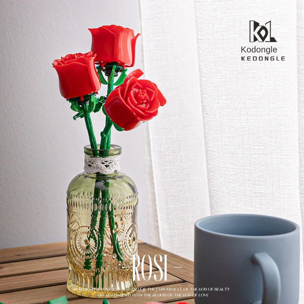 Forever Rose Building Set - Eternal Flower Gift